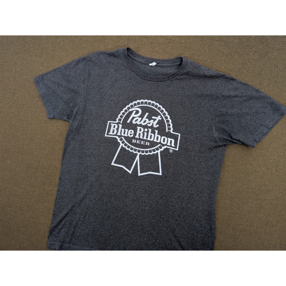 Pabst Blue Ribbon Beer PBR Short Sleeve Shirt Size Large Soft spun